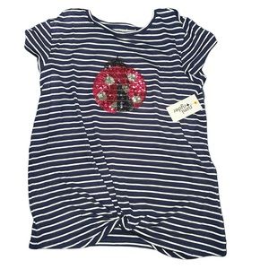 Girls Rumi + Ryder Ladybug Short Sleeve Knot Tee Size Large (12-14)